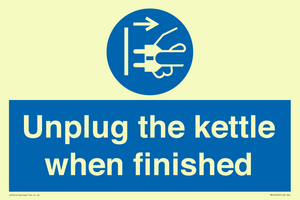 Unplug the kettle when finished